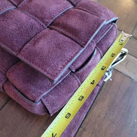 Viola Castellani Bordo R5080C-SC34 Woven Suede Crossbody Bag - Picture 2 of 9